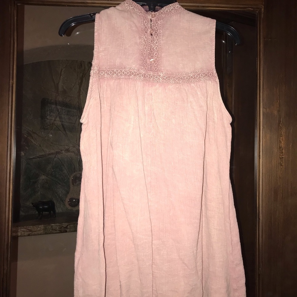 Anthropologie high neck embroidery top